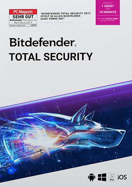 Bitdefender Total Security 2021 (1 Gerät I 18 Monate) (PC Mac iOS Android) (CIAB)  - Onlineshop Thalia