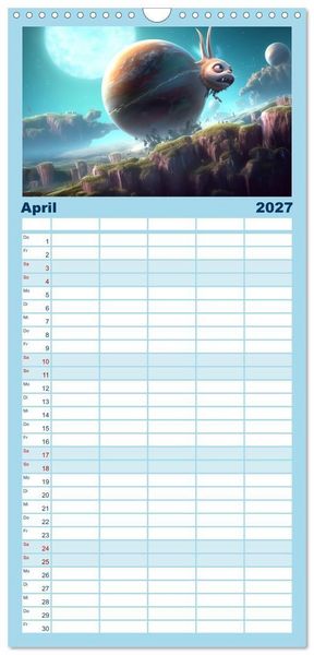Produktbild: Familienplaner 2027 - Spannendes Weltraumabenteuer mit 5 Spalten (Wandkalender, 21 x 45 cm) CALVENDO