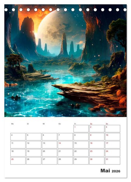 Produktbild: FERNE WELTEN Cooler Terminplaner (Tischkalender 2026 DIN A5 hoch), CALVENDO Monatskalender