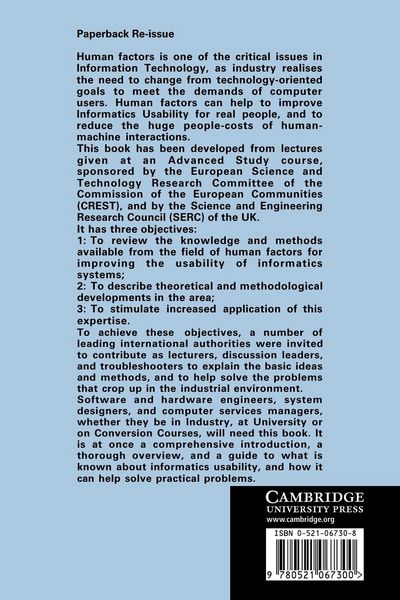 Produktbild: Human Factors for Informatics Usability