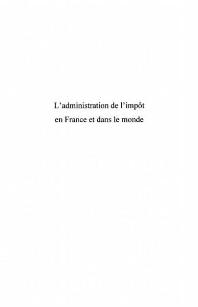 Produktbild: L'administration de l'impOt en france et dans le monde