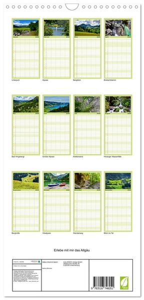 Produktbild: Familienplaner 2026 - Erlebe mit mir das Allg&auml;u mit 5 Spalten (Wandkalender, 21 x 45 cm) CALVENDO