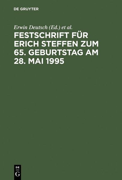 Produktbild: Festschrift f&uuml;r Erich Steffen zum 65. Geburtstag am 28. Mai 1995