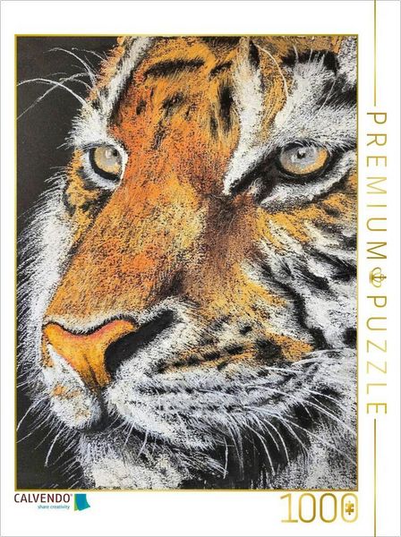 Produktbild: CALVENDO Puzzle Im Blick des Tigers | 1000 Teile Lege-Gr&ouml;&szlig;e 64x48cm Foto-Puzzle f&uuml;r gl&uuml;ckliche Stunden