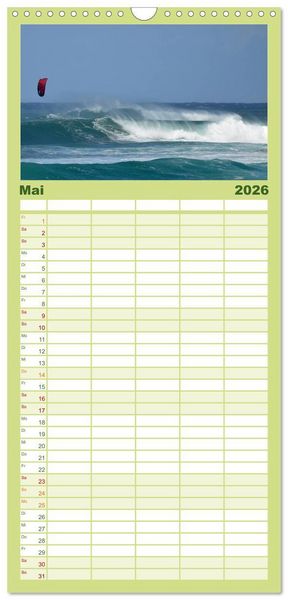 Produktbild: Familienplaner 2026 - Hawaii - Land of Aloha mit 5 Spalten (Wandkalender, 21 x 45 cm) CALVENDO