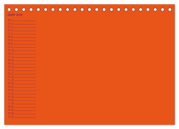 Produktbild: Bastel-Geburtstagskalender orange / Geburtstagskalender (Tischkalender 2026 DIN A5 quer), CALVENDO Monatskalender