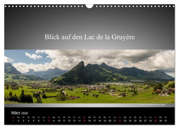 Produktbild: Panorama Schweiz (Wandkalender 2026 DIN A3 quer), CALVENDO Monatskalender