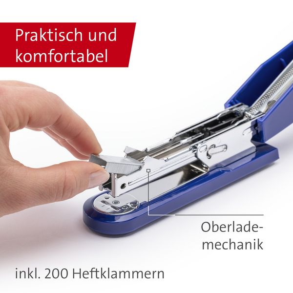 Produktbild: Heftger&auml;t B 2, bis 25 Blatt blau, Oberlademechanik