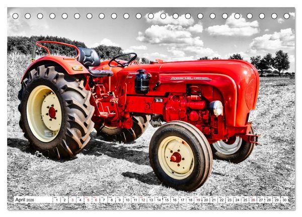 Produktbild: Tractors from past times (Desk Calendar 2026 DIN A5 landscape), CALVENDO 12 Month DeskCalendar