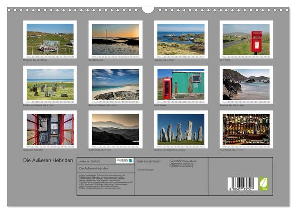 Produktbild: Die &Auml;u&szlig;eren Hebriden (Wandkalender 2026 DIN A3 quer), CALVENDO Monatskalender
