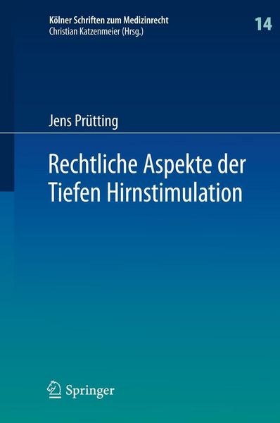 Produktbild: Rechtliche Aspekte der Tiefen Hirnstimulation