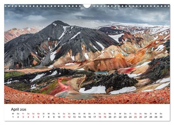 Produktbild: Island, Landmannalaugar: Regenbogenberge (Wandkalender 2026 DIN A3 quer), CALVENDO Monatskalender