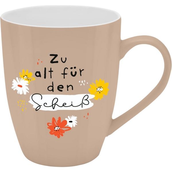 Produktbild: Tasse mit Motivdruck "Zu alt f&uuml;r den Schei&szlig;", mit Banderole