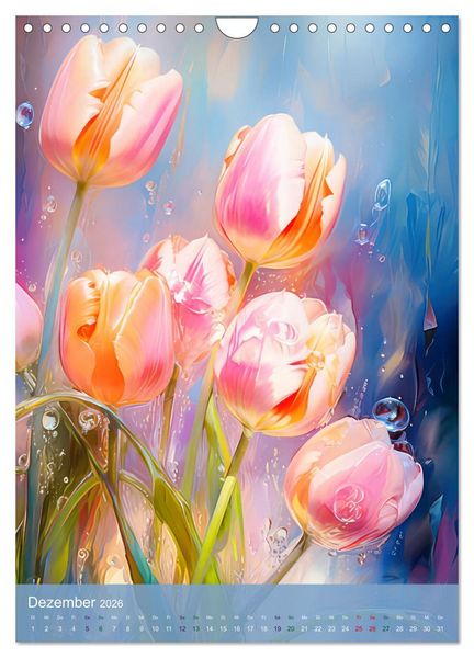Produktbild: Blumen im Malstil (Wandkalender 2026 DIN A4 hoch), CALVENDO Monatskalender