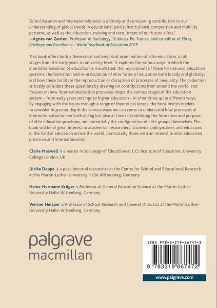 Produktbild: Elite Education and Internationalisation