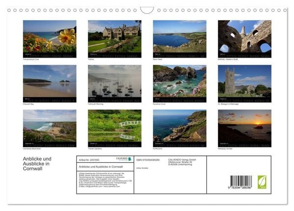 Produktbild: Anblicke und Ausblicke in Cornwall (Wandkalender 2027 DIN A3 quer), CALVENDO Monatskalender