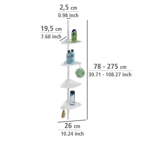 Produktbild: Teleskop Duschecke Compact Wei&szlig;, mit 4 Ablagen