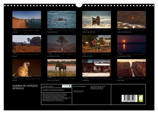 Produktbild: SAMBIA IM HERZEN AFRIKAS (Wandkalender 2026 DIN A3 quer), CALVENDO Monatskalender