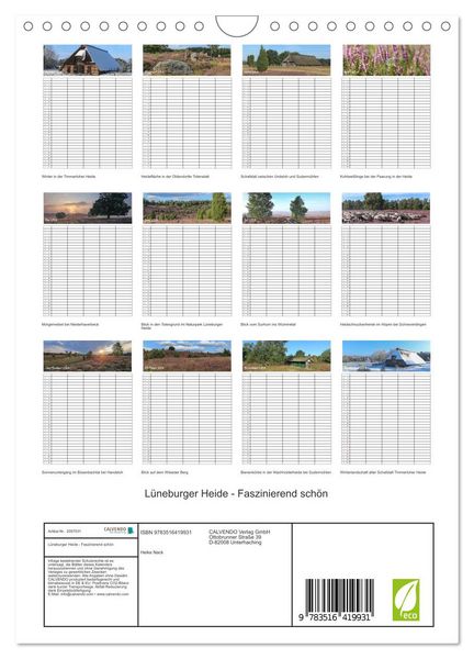 Produktbild: L&uuml;neburger Heide - Faszinierend sch&ouml;n (Wandkalender 2026 DIN A4 hoch), CALVENDO Monatskalender