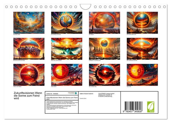 Produktbild: Zukunftsvisionen Wenn die Sonne zum Feind wird (Wandkalender 2026 DIN A4 quer), CALVENDO Monatskalender