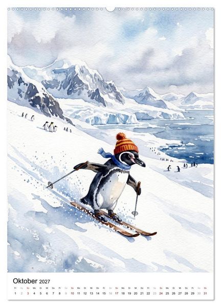 Produktbild: Coole Pinguine (Wandkalender 2027 DIN A2 hoch), CALVENDO Monatskalender