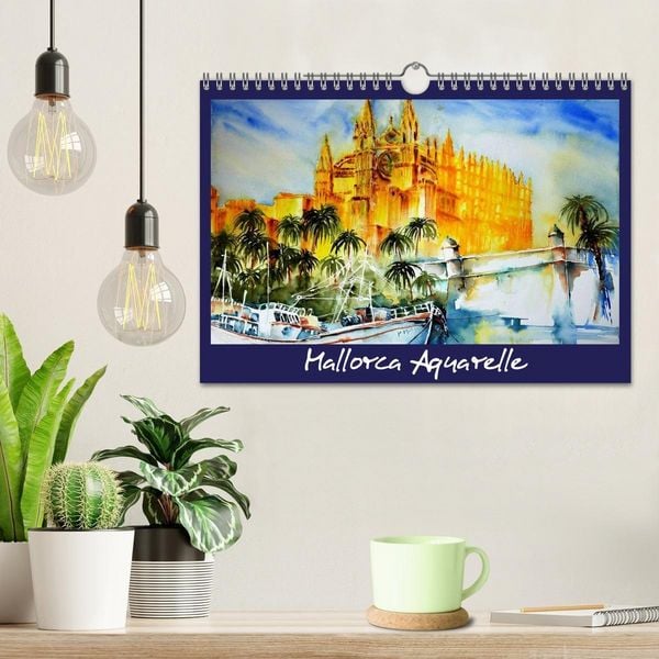 Produktbild: Mallorca Aquarelle (Wandkalender 2027 DIN A4 quer), CALVENDO Monatskalender