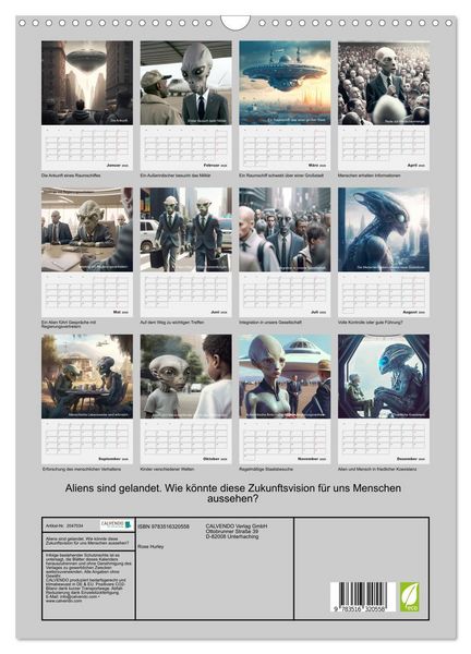 Produktbild: Aliens sind gelandet. Wie k&ouml;nnte diese Zukunftsvision f&uuml;r uns Menschen aussehen? (Wandkalender 2026 DIN A3 hoch), CALVENDO Monatskalender