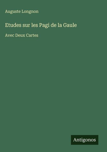 Produktbild: Etudes sur les Pagi de la Gaule