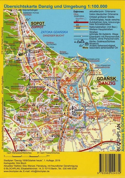 Produktbild: Stadtplan Danzig 1938/Gdansk heute