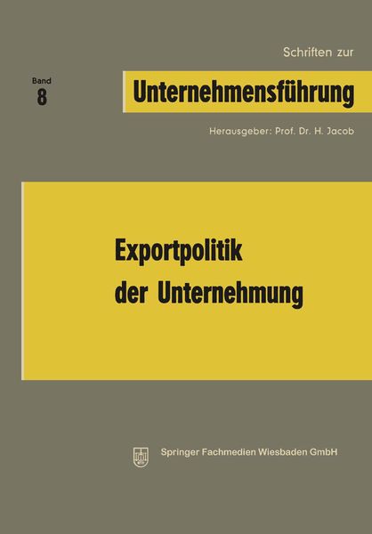 Produktbild: Exportpolitik der Unternehmung