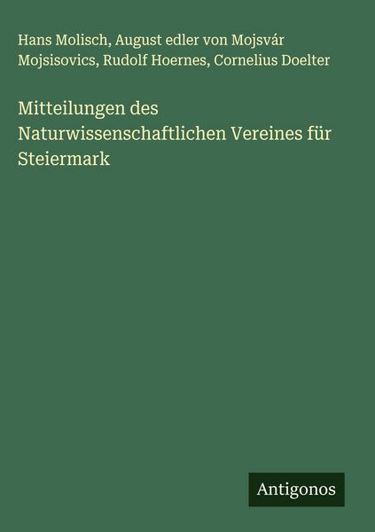 Produktbild: Mitteilungen des Naturwissenschaftlichen Vereines f&uuml;r Steiermark