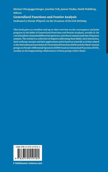 Produktbild: Generalized Functions and Fourier Analysis
