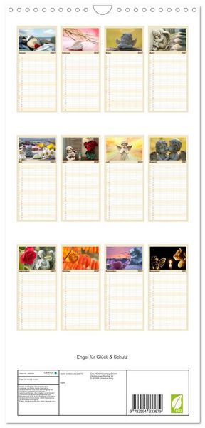 Produktbild: Familienplaner 2027 - Engel f&uuml;r Gl&uuml;ck & Schutz mit 5 Spalten (Wandkalender, 21 x 45 cm) CALVENDO