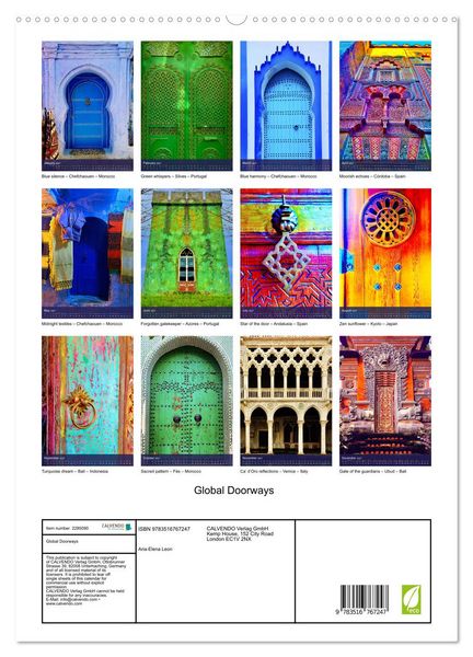 Produktbild: Global Doorways (High Quality Premium Wall Calendar 2027 DIN A2 portrait),CALVENDO 12 Month Wall Calendar