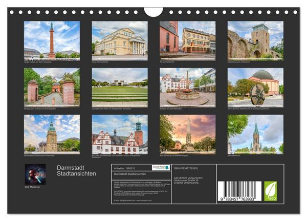 Produktbild: Darmstadt Stadtansichten (Wandkalender 2026 DIN A4 quer), CALVENDO Monatskalender