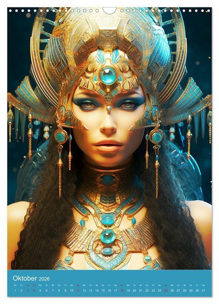 Produktbild: Antike Priesterinnen. Kunstvolle Fantasy-Portraits (Wandkalender 2026 DIN A3 hoch), CALVENDO Monatskalender