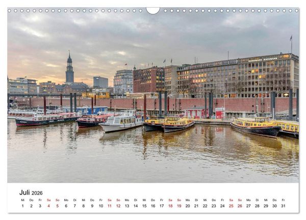 Produktbild: Die farbige Hafenstadt Hamburg (Wandkalender 2026 DIN A3 quer), CALVENDO Monatskalender