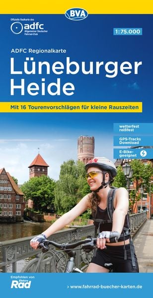 Produktbild: ADFC-Regionalkarte Lüneburger Heide, 1:75.000, mit Tagestourenvorschlägen, reiß- und wetterfest, E-Bike-geeignet, GPS-Tracks Download