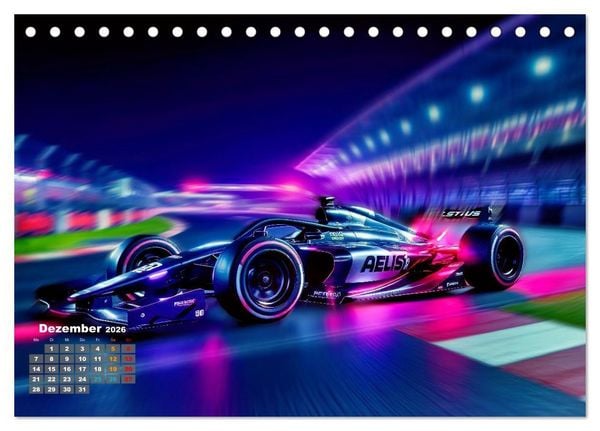 Produktbild: Formel E futuristisch (Tischkalender 2026 DIN A5 quer), CALVENDO Monatskalender