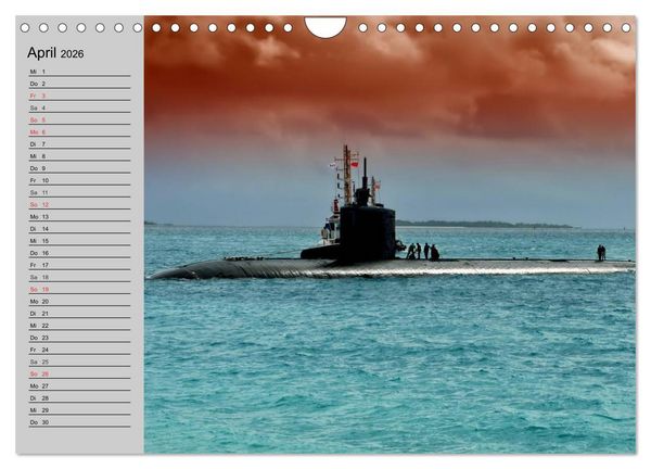 Produktbild: U-Boote. Milit&auml;rische Unget&uuml;me (Wandkalender 2026 DIN A4 quer), CALVENDO Monatskalender