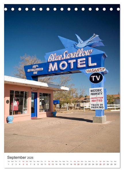 Produktbild: Historic Route 66 Motel (Desk Calendar 2026 DIN A5 portrait), CALVENDO 12 Month DeskCalendar