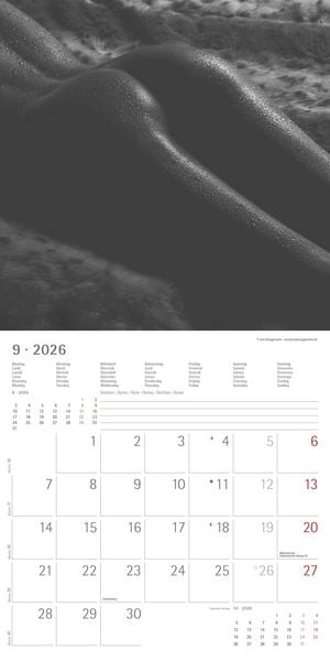 Produktbild: Feminine 2026 - Broschürenkalender 30x30 cm (30x60 geöffnet) - Kalender mit Platz für Notizen - Feminin - Bildkalender - Wandplaner - Erotikkalender