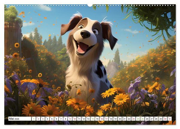 Produktbild: Lustige Comic Hunde (hochwertiger Premium Wandkalender 2026 DIN A2 quer), Kunstdruck in Hochglanz