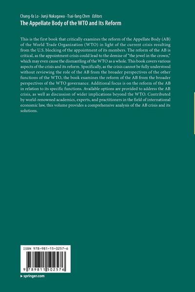 Produktbild: The Appellate Body of the WTO and Its Reform