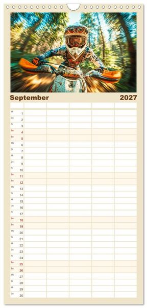 Produktbild: Familienplaner 2027 - MX - Motocross - Impressionen mit 5 Spalten (Wandkalender, 21 x 45 cm) CALVENDO