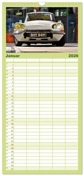 Produktbild: Familienplaner 2026 - Automobile Tr&auml;ume der 70er mit 5 Spalten (Wandkalender, 21 x 45 cm) CALVENDO