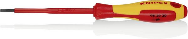 Produktbild: Knipex VDE VDE Schlitz-Schraubendreher Klingenbreite: 3 mm Klingenl&auml;nge: 100 mm DIN EN 60900