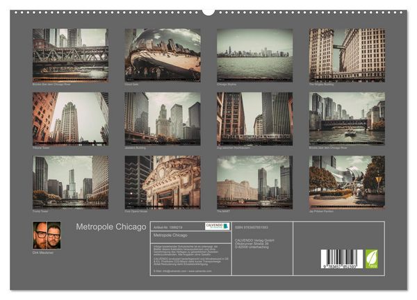 Produktbild: Metropole Chicago (hochwertiger Premium Wandkalender 2026 DIN A2 quer), Kunstdruck in Hochglanz