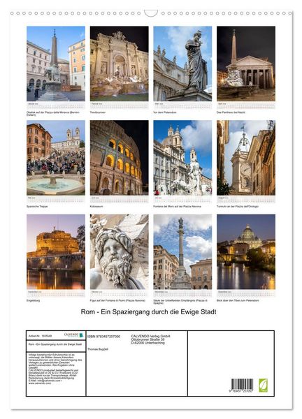 Produktbild: Rom - Ein Spaziergang durch die Ewige Stadt (Wandkalender 2026 DIN A2 hoch), CALVENDO Monatskalender