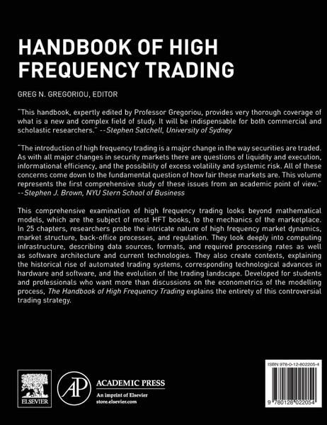 Produktbild: Handbook of High Frequency Trading